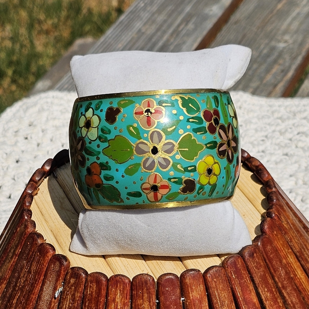 Vintage floral cuff bracelet